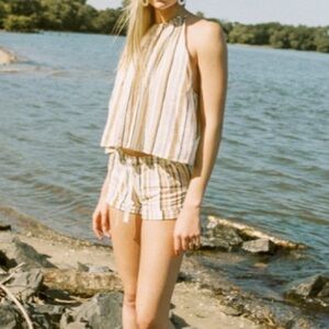 Voloshin x The Mom Edit Beige Tan Kate Trapeze Top